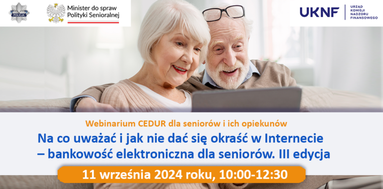 Webinarium CEDUR dla seniorów i ich opiekunów.